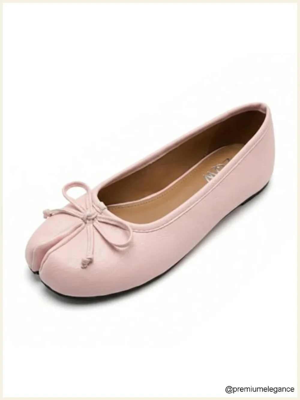 Womens Tabi Ballet Flats Split Toe Metallic Wrinkled Bow Cushioned Wide Width